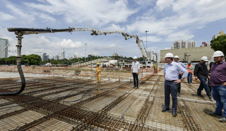 Em São Bernardo obras do piscinão do Paço avançam para fase de concretagem