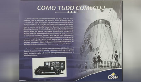 Secretaria de Turismo de Santos realiza exposição em homenagem aos 70 anos da Costa Cruzeiros