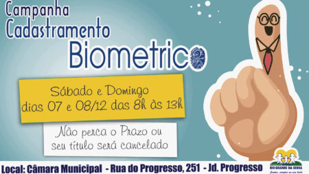 Posto eleitoral em Rio Grande da Serra abrirá neste final de semana – dias 7 e 8 para realizar cadastramento biométrico