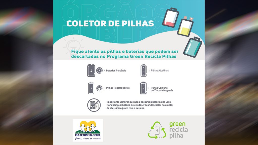 Prefeitura disponibiliza ponto para descarte de pilhas e baterias