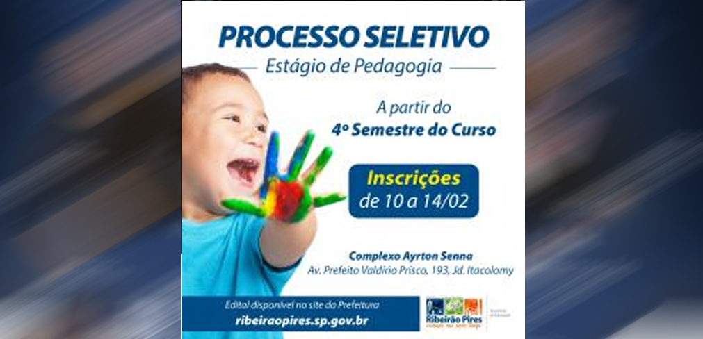 Abertas as inscrições para processo seletivo de estagiários da Educação de Ribeirão Pires