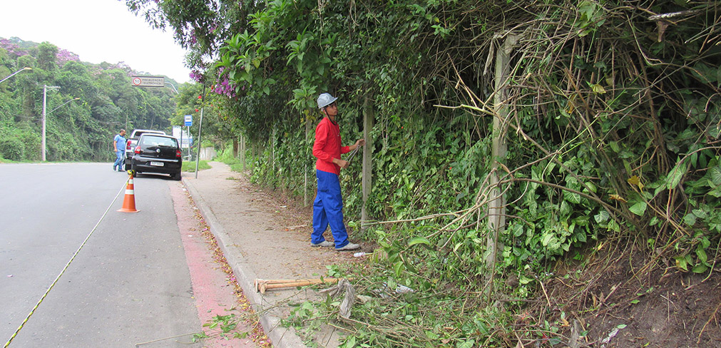 Semasa inicia cercamento de parte da área do Parque do Pedroso