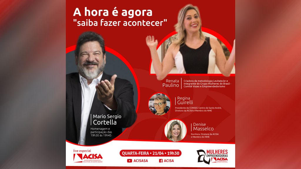 Mario Sergio Cortella recebe homenagem em evento do Nucleo de Mulheres Empreendedoras da ACISA