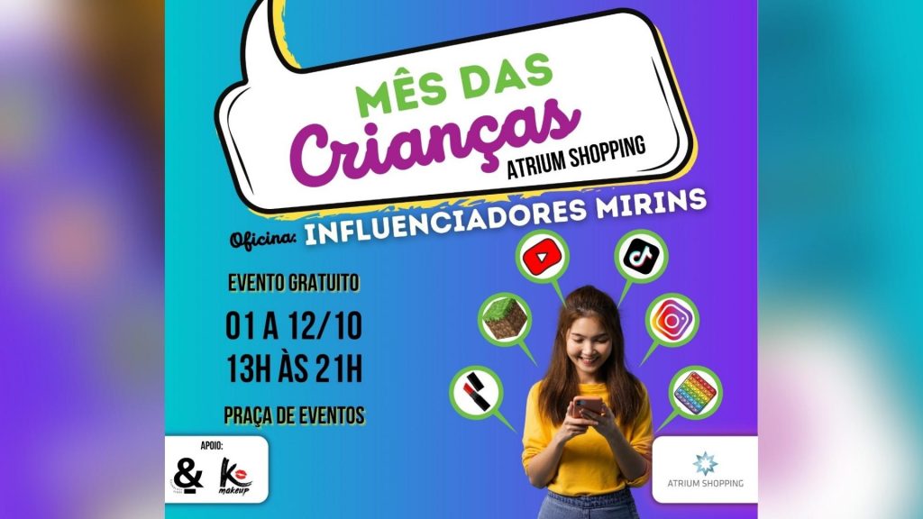 Mundo dos influenciadores mirins invade o Atrium Shopping