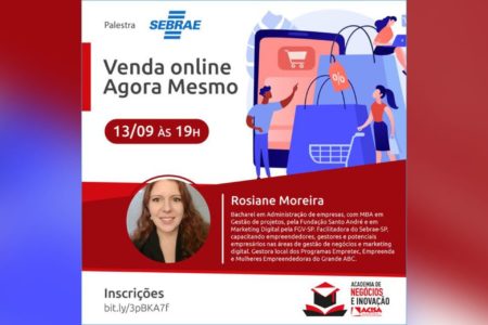 ACISA e SEBRAE promovem palestra gratuita sobre vendas online