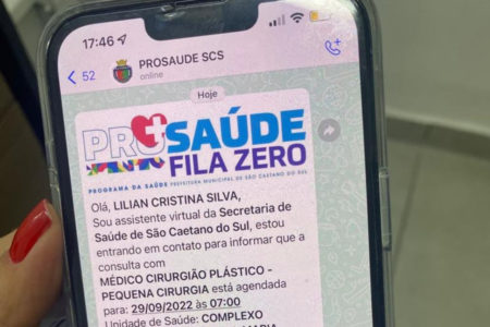 São Caetano inicia confirmação de agendamentos de consultas e exames por WhatsApp (1)