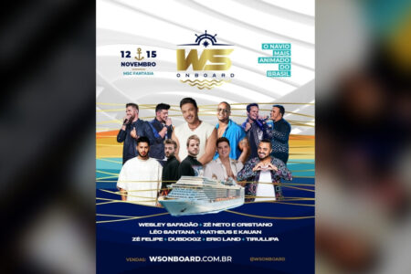 Sold out em alto mar! Wesley Safadão em ótima fase comemora venda total das cabines do WS On Board 2022