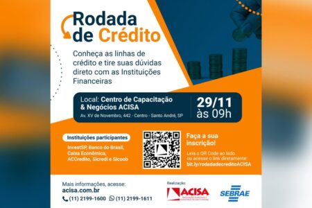 Acisa e Sebrae promovem Rodada de Crédito