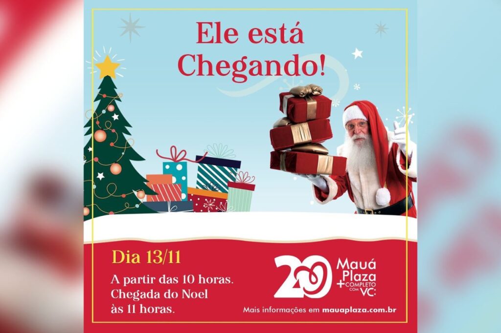 Mauá Plaza Shopping inaugura decoração de Natal da Disney com Mickey de quatro metros