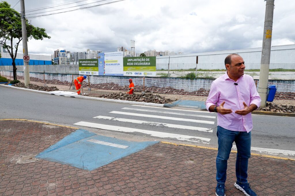 Avenida Goiás, em São Caetano, começa a ganhar calçadas verdes e acessíveis