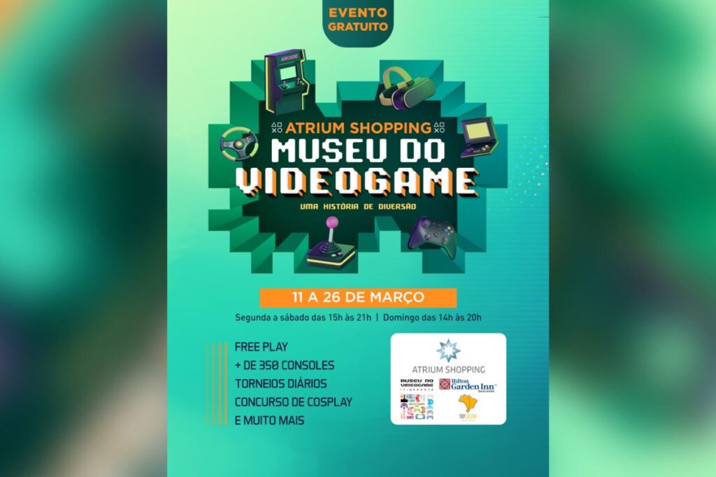 Museu do Videogame Itinerante volta ao Atrium Shopping com extensa programação e muita nostalgia