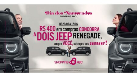 Cada um com o seu! Shopping ABC sorteia um par de Jeep Renegade Sport na campanha de Dia dos Namorados