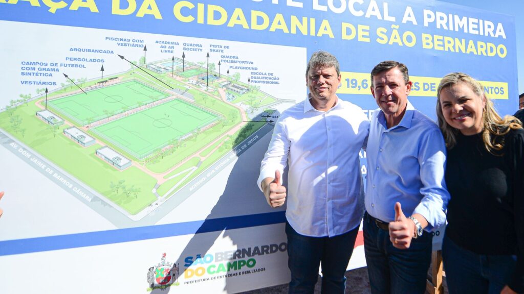 Em agenda no ABC, Tarcísio de Freitas vistoria Parque da Cidadania e anuncia R$ 150 milhões na saúde de São Bernardo