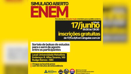 Singular promove simulado gratuito do Enem