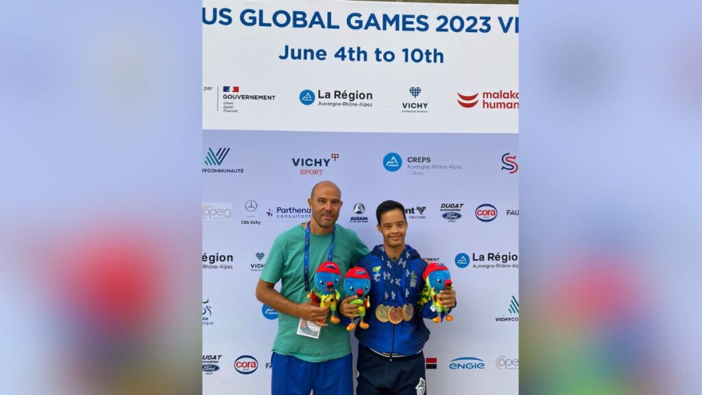 Paratleta de São Caetano com Síndrome de Down conquista três medalhas no Virtus Global Games de Paris

