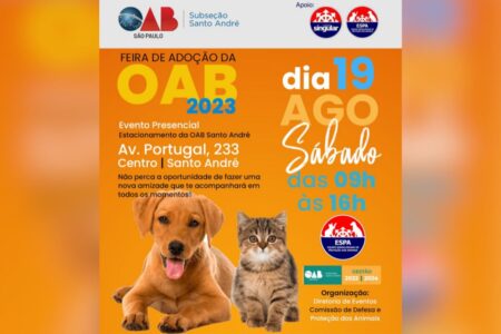 OAB Santo André promove feira de adoção animal com o apoio do Singular