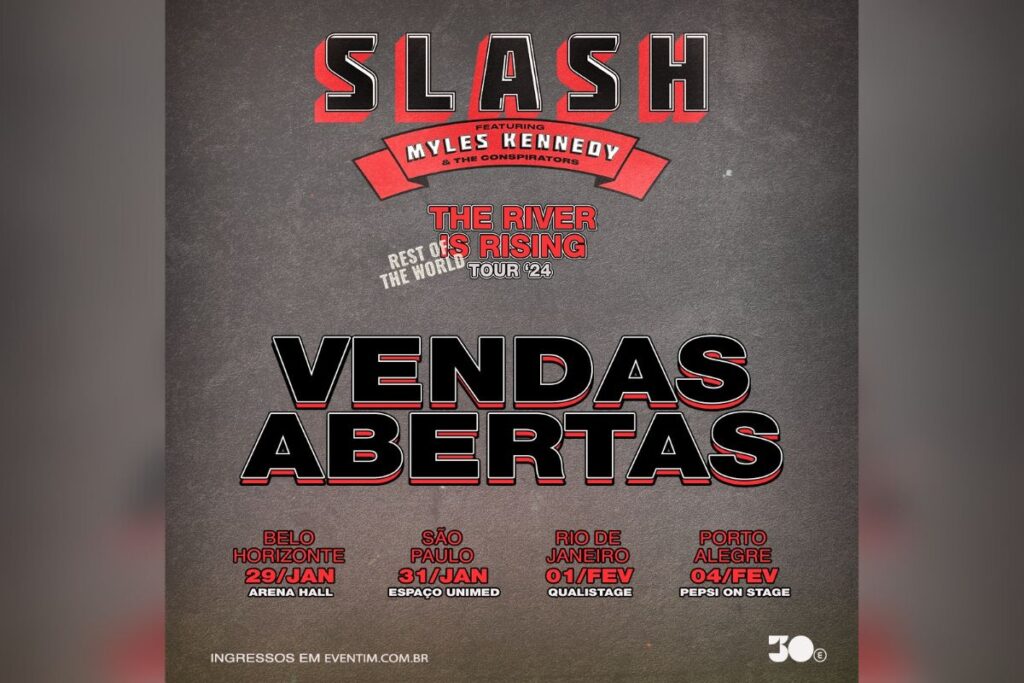 Começa a venda de ingressos para os shows de Slash feat Myles