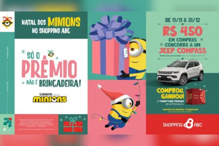 Mundo mágico dos Minions recheia o Natal no Shopping ABC