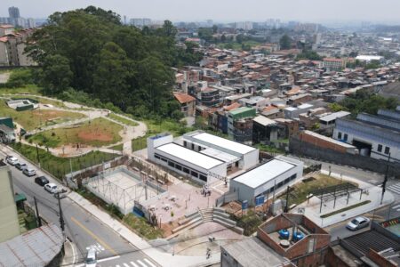 Vista aérea da Praça da Cidadania de Mauá