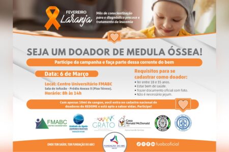 Região do ABC terá campanha de doação de medula óssea na próxima 4ª feira