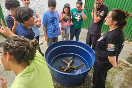 Equipe Ambiental de Ribeirão Pires recebe APRAESPI para ação educativa