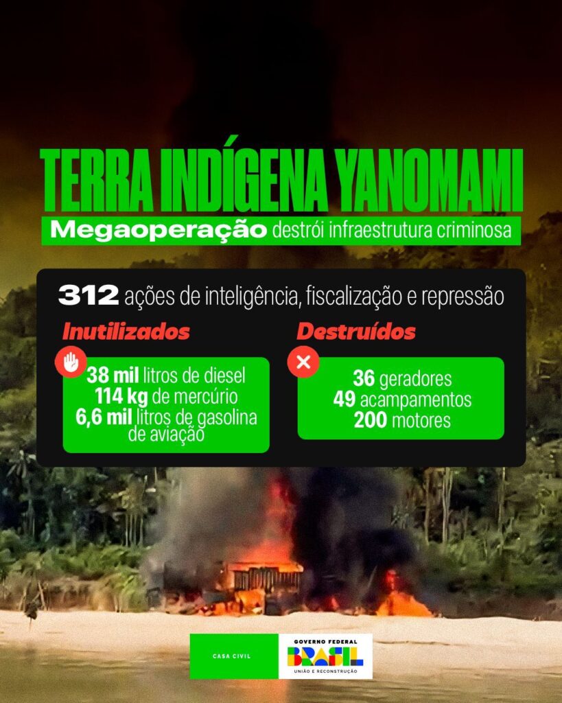 Megaoperação destrói infraestrutura criminosa na Terra Indígena Yanomami