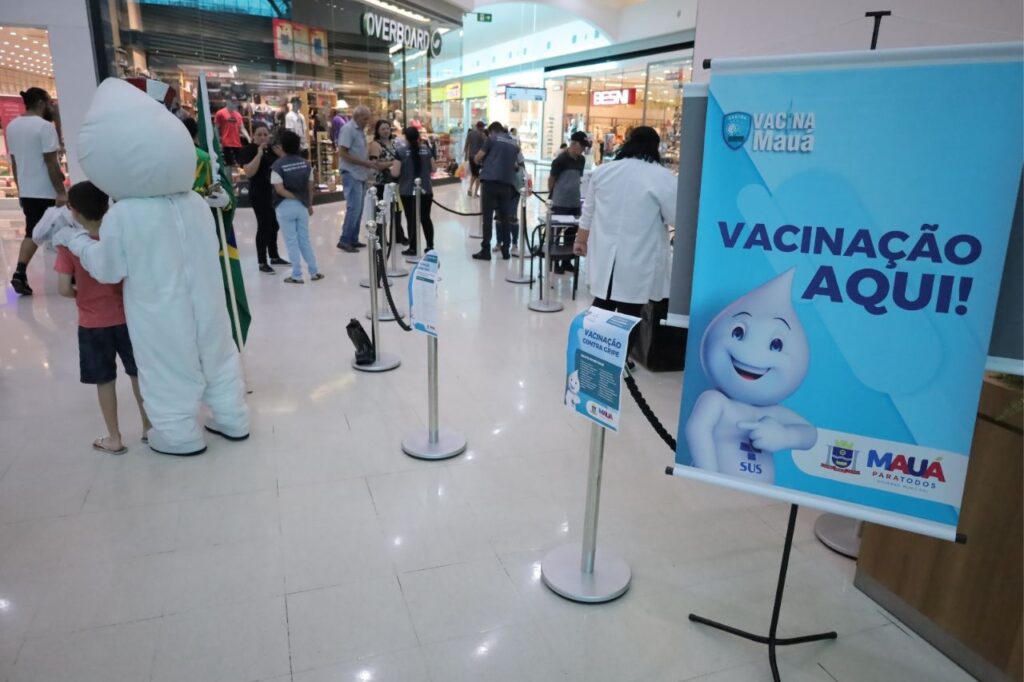 Prefeitura realiza campanha de vacinação e testagem rápida no Mauá Plaza