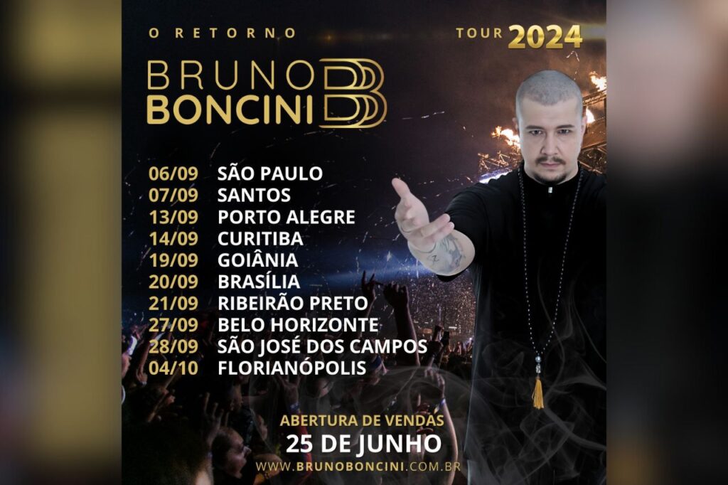 Bruno Boncini retorna aos palcos com tour em principais cidades do país
