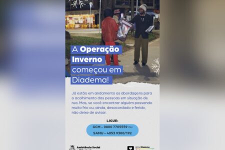 Operação Inverno já está nas ruas de Diadema