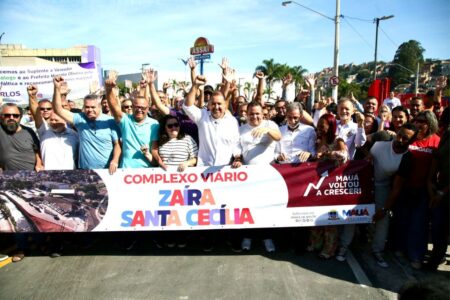 Prefeito Marcelo Oliveira entrega novo trecho do complexo viário em Mauá