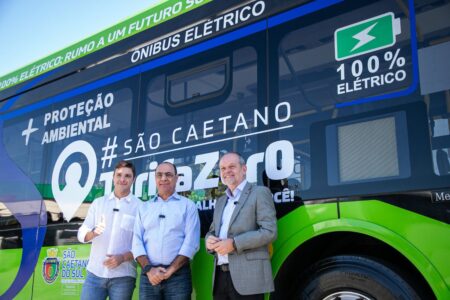 Primeiro ônibus elétrico do transporte público de São Caetano começa a circular nesta quinta-feira