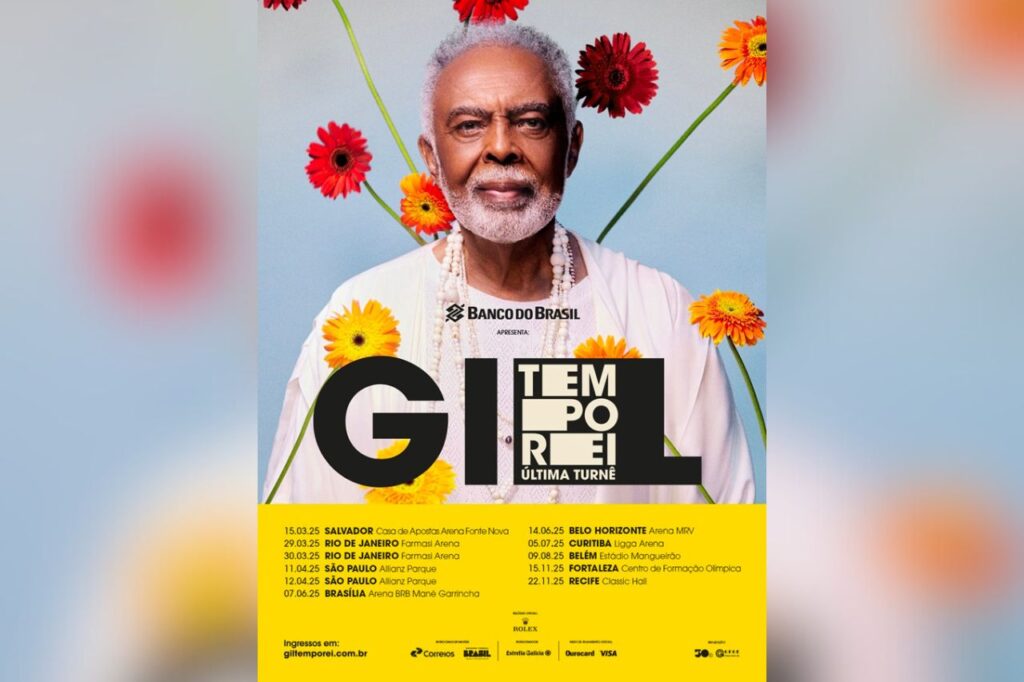 Gilberto Gil abre venda de ingressos para sua última turnê, TEMPO REI