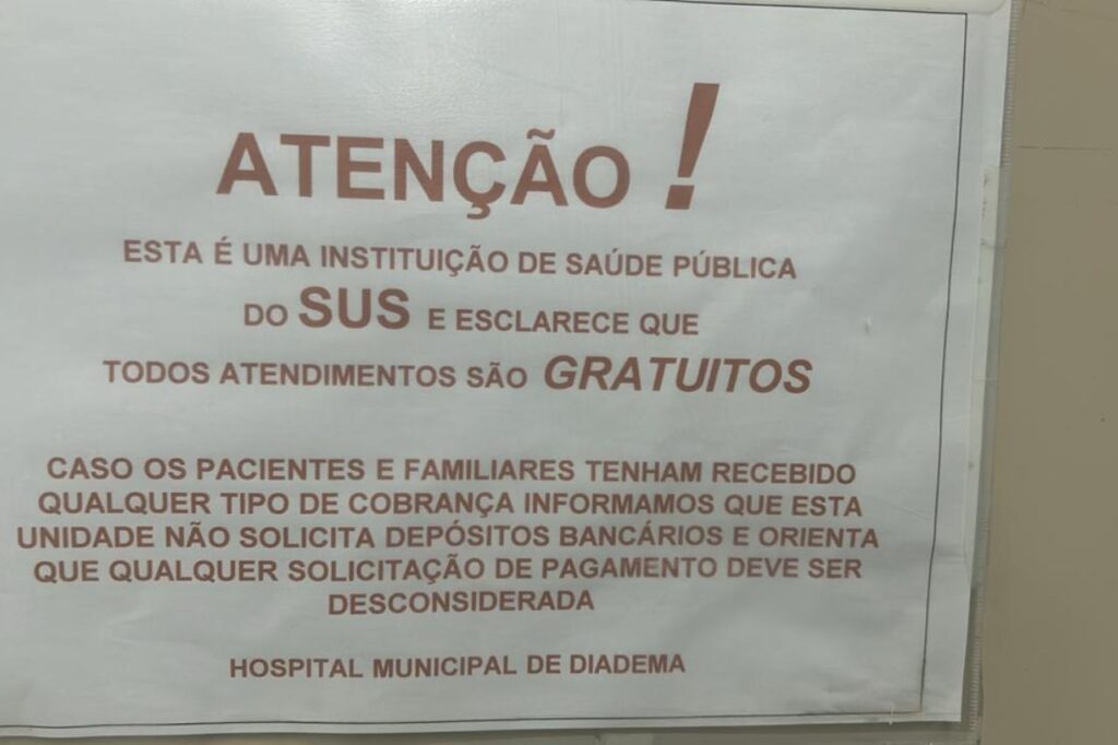 Prefeitura alerta população sobre tentativa de golpe em serviços hospitalares