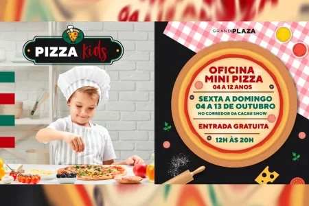 Dia das Crianças no Grand Plaza tem evento com oficina de pizza para os pequenos