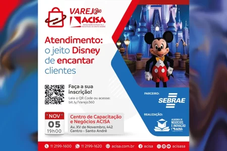 Palestra da ACISA sobre Atendimento ao Cliente inspirada na filosofia Disney