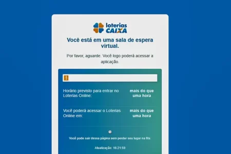 Mega da Virada site Loterias Caixa tem fila de espera para apostar