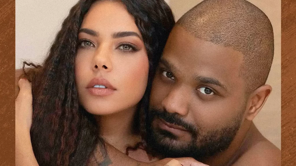 Jennifer Setti e Arlindinho durante gravação do videoclipe "André".
