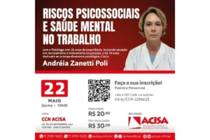 ACISA aborda em palestra os riscos psicossociais e saúde mental no trabalho
