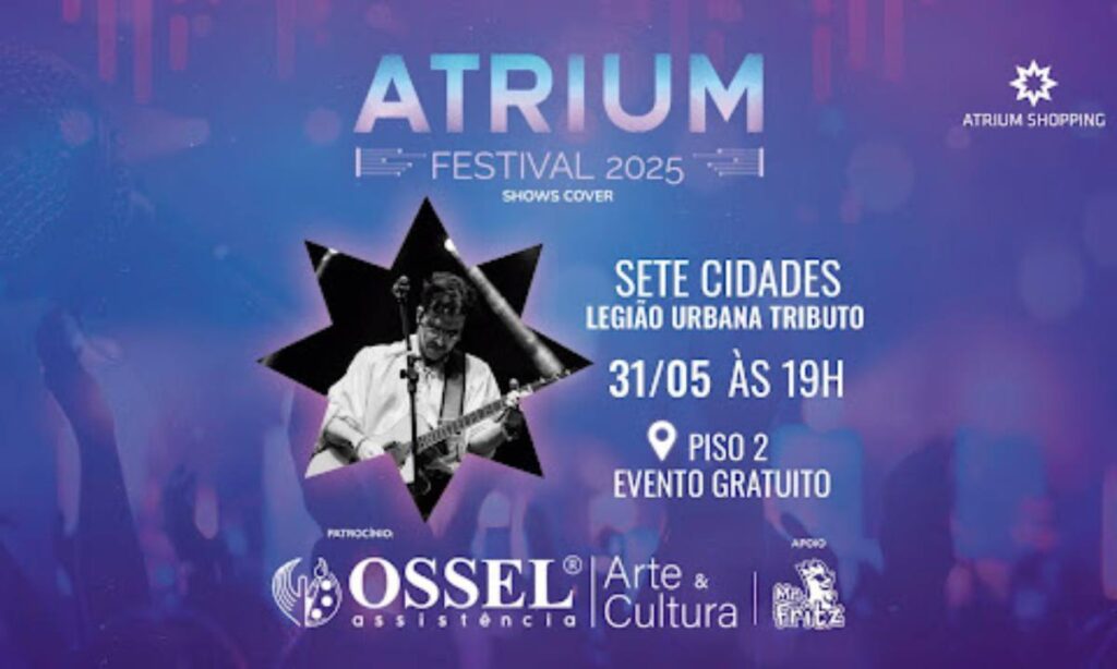 Banda cover do Legião Urbana faz show gratuito no Atrium Shopping