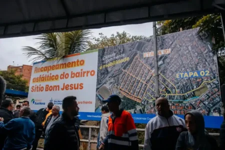São Bernardo inicia obras de recapeamento em 22 ruas do Sítio Bom Jesus; ações incluem zeladoria e reforço da GCM com o programa Dorme Bem SBC.