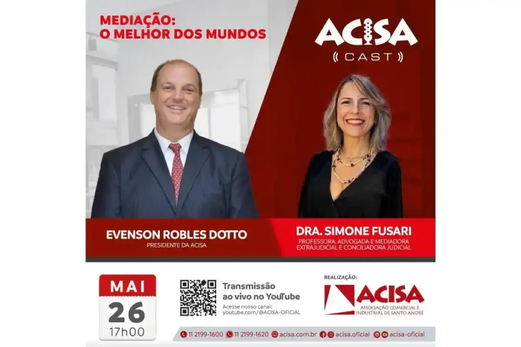 Podcast da ACISA destaca os benefícios da câmara de mediação