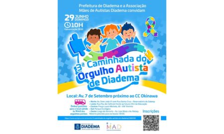 Diadema realiza 3ª Caminhada do Orgulho Autista no próximo domingo (29/6)