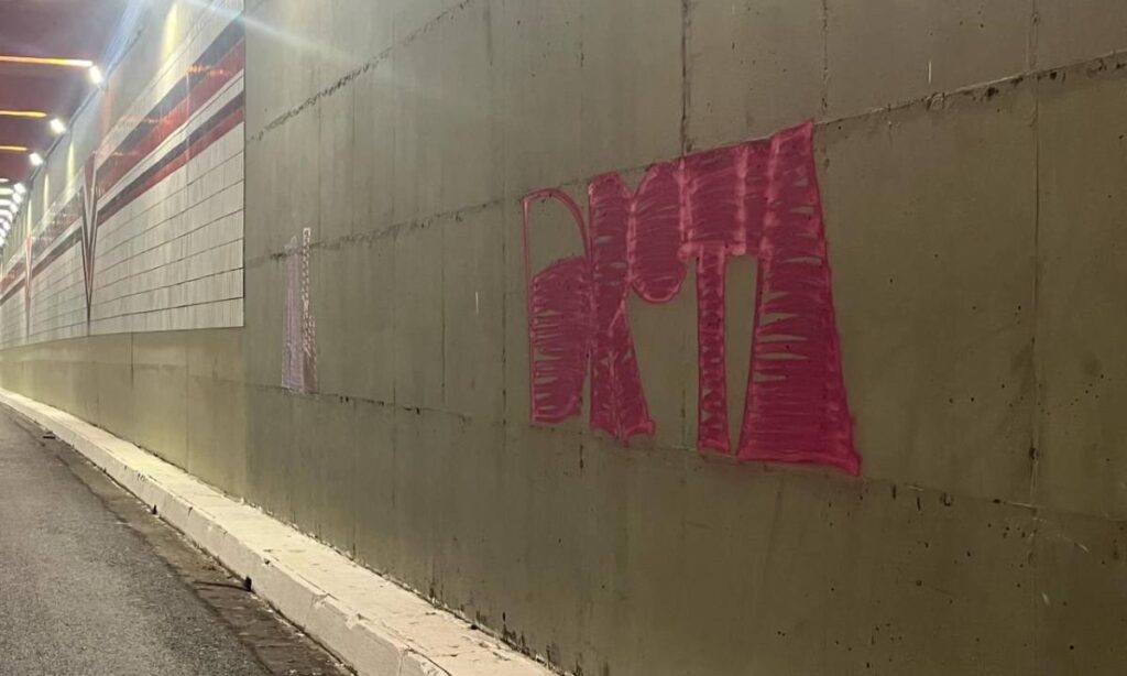 Pichação na Av. Lions resulta em detenção de dois indivíduos e multa de R$ 9.304 da GCM
