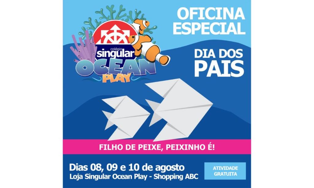 Neste fim de semana, espaço lúdico do Colégio Singular promove oficina gratuita para o Dia dos Pais