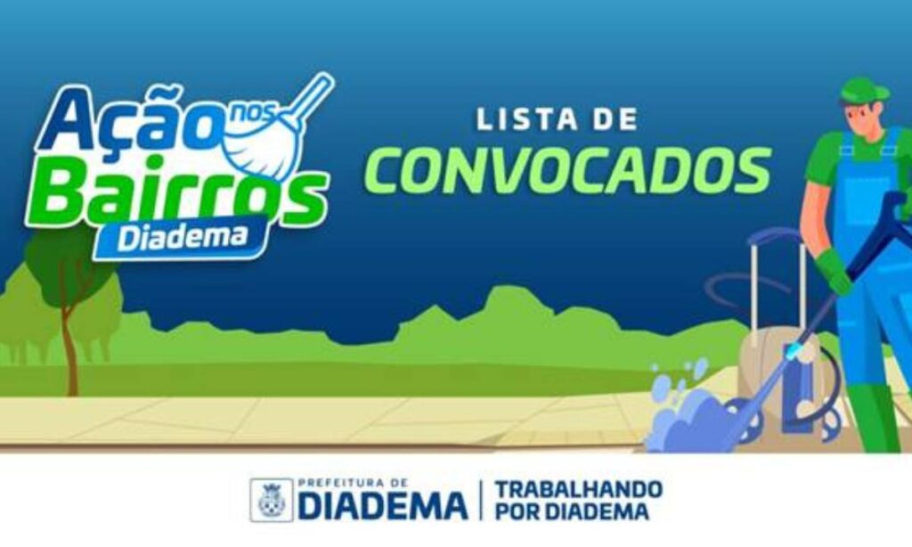 Diadema divulga mais uma lista de convocados do Programa Ação nos Bairros