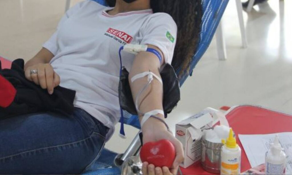 Campanha de doação de sangue do projeto Amor Se Doa no Sesi Diadema