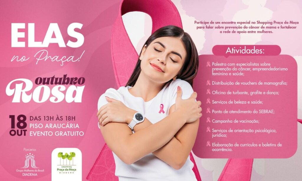 Shopping Praça da Moça realiza evento gratuito voltado à prevenção do câncer de mama
