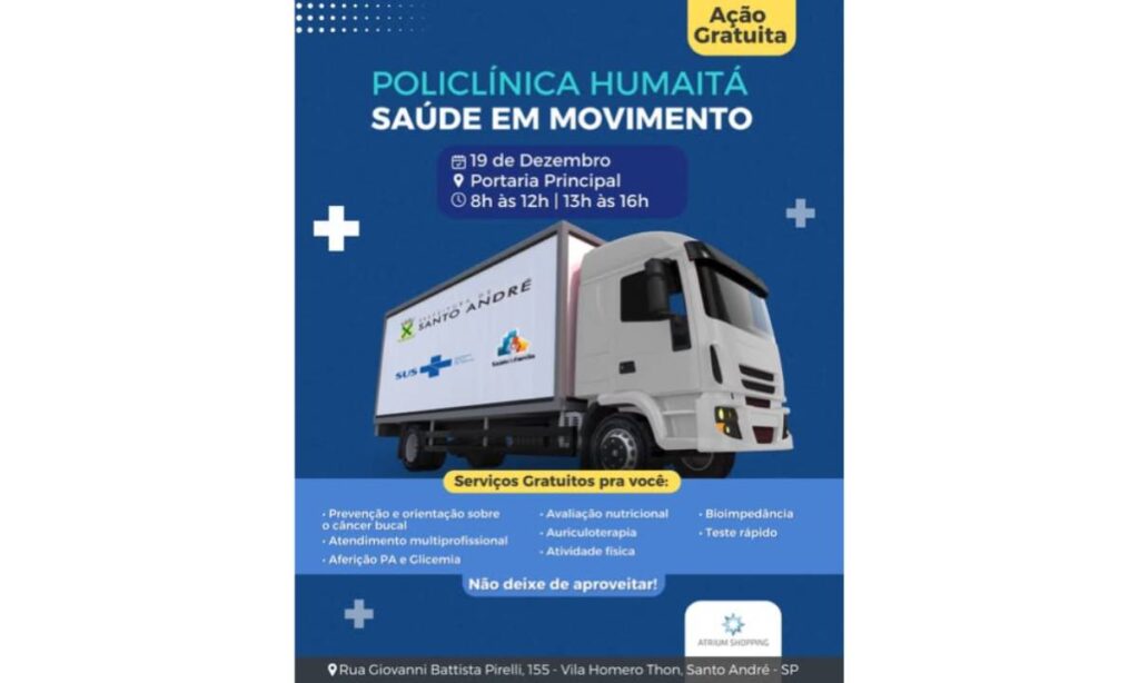 Atrium Shopping recebe ação gratuita de saúde em parceria com a Prefeitura de Santo André Atrium Shopping recebe ação gratuita de saúde em parceria com a Prefeitura de Santo André