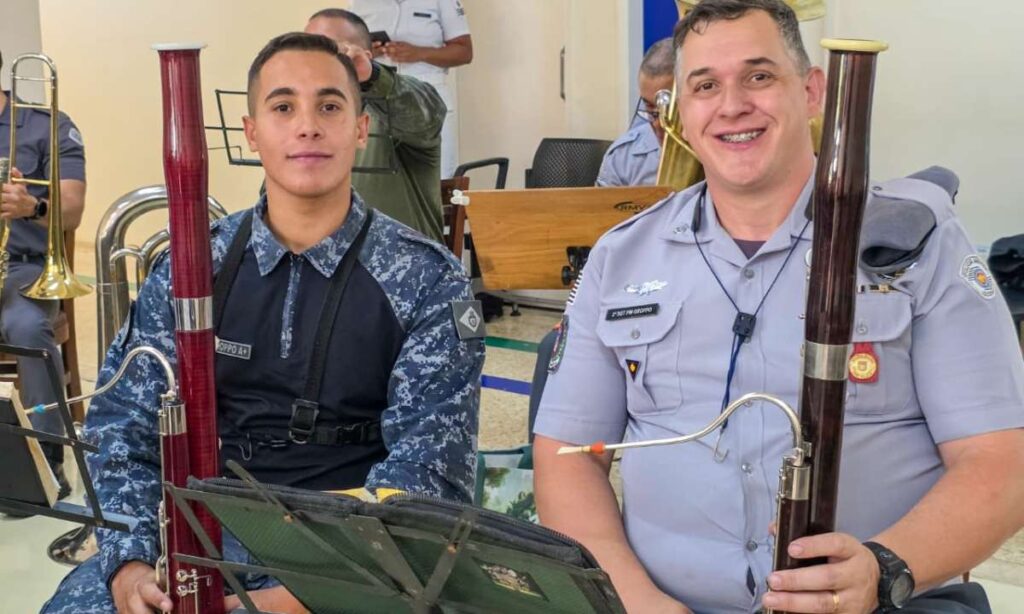 GCM de São Caetano emociona em encontro musical no Hospital da Força Aérea com encontro entre pai e filho
