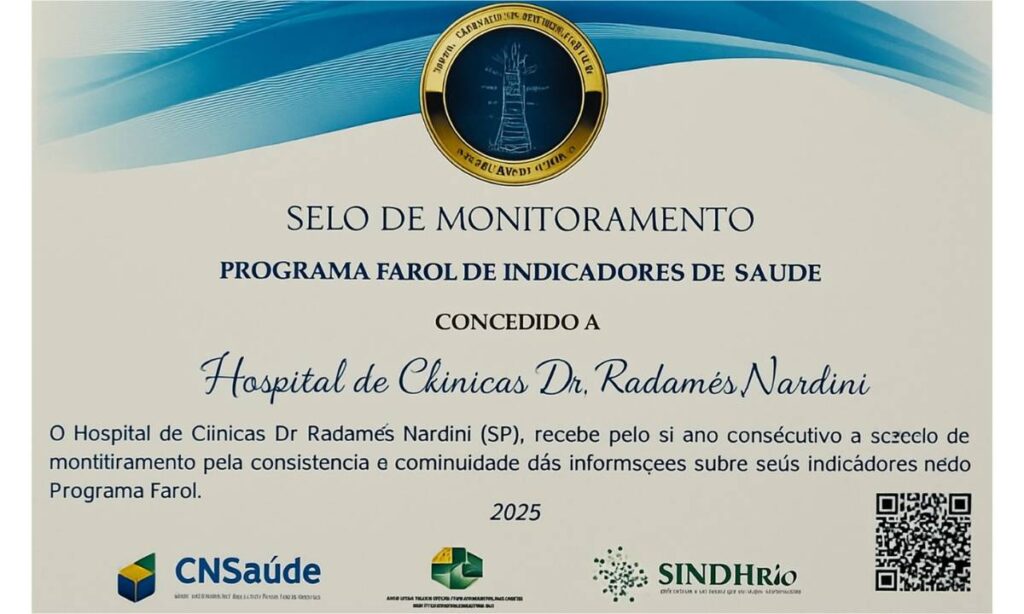 Hospital Nardini conquista certificação de qualidade pelo terceiro ano seguido